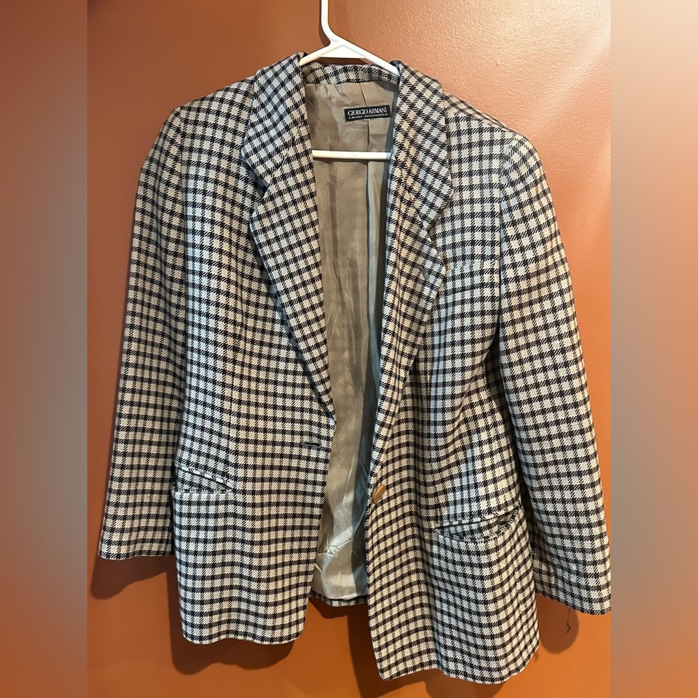 Giorgio Armani checked vintage suit jacket